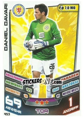 Sticker Daniel Davari - German Fussball Bundesliga 2013-2014. Match Attax - Topps