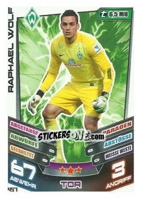 Cromo Raphael Wolf - German Fussball Bundesliga 2013-2014. Match Attax - Topps