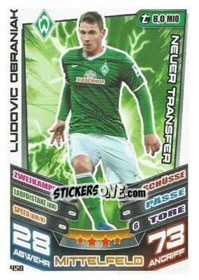 Cromo Ludovic Obraniak - German Fussball Bundesliga 2013-2014. Match Attax - Topps