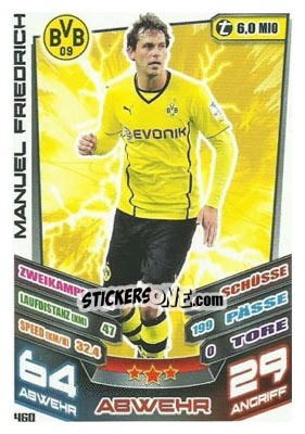 Cromo Manuel Friedrich - German Fussball Bundesliga 2013-2014. Match Attax - Topps