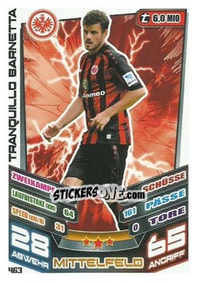 Sticker Tranquillo Barnetta - German Fussball Bundesliga 2013-2014. Match Attax n. 463 - Topps