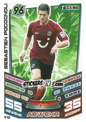 Cromo Sebastien Pocognoli - German Fussball Bundesliga 2013-2014. Match Attax - Topps