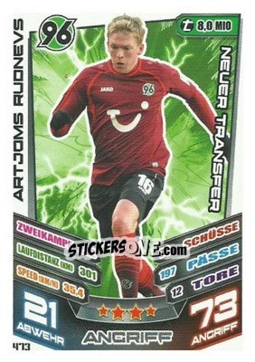 Sticker Artjoms Rudnevs - German Fussball Bundesliga 2013-2014. Match Attax - Topps