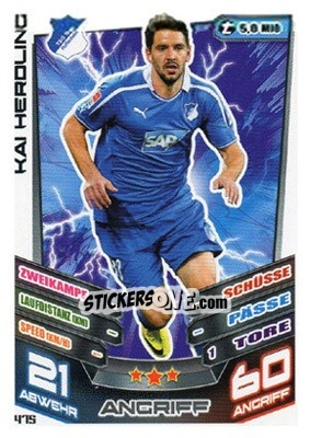 Sticker Kai Herdling - German Fussball Bundesliga 2013-2014. Match Attax n. 475 - Topps