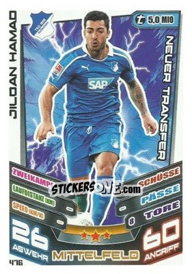 Sticker Jiloan Hamad - German Fussball Bundesliga 2013-2014. Match Attax - Topps