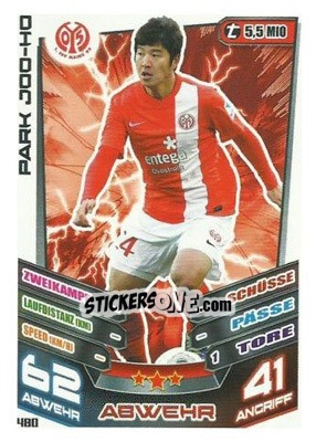 Sticker Park Joo-Ho - German Fussball Bundesliga 2013-2014. Match Attax n. 480 - Topps