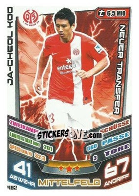 Sticker Ja-Cheol Koo - German Fussball Bundesliga 2013-2014. Match Attax n. 482 - Topps
