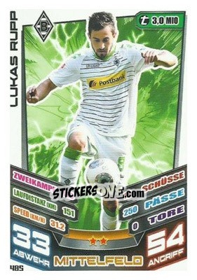 Sticker Lukas Rupp - German Fussball Bundesliga 2013-2014. Match Attax - Topps