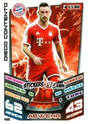 Sticker Diego Contento - German Fussball Bundesliga 2013-2014. Match Attax - Topps