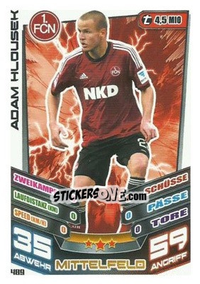 Sticker Adam Hlousek - German Fussball Bundesliga 2013-2014. Match Attax - Topps