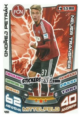 Figurina Ondrej Petrak - German Fussball Bundesliga 2013-2014. Match Attax - Topps