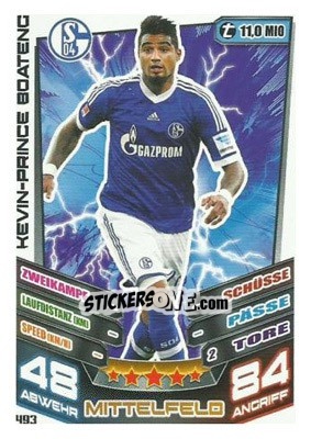 Sticker Kevin-Prince Boateng - German Fussball Bundesliga 2013-2014. Match Attax n. 493 - Topps