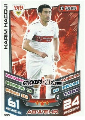 Sticker Karim Haggui - German Fussball Bundesliga 2013-2014. Match Attax - Topps