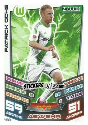Sticker Patrick Ochs - German Fussball Bundesliga 2013-2014. Match Attax - Topps
