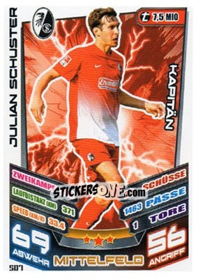 Figurina Julian Schuster - German Fussball Bundesliga 2013-2014. Match Attax - Topps