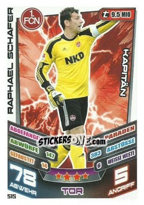 Figurina Raphael Schäfer - German Fussball Bundesliga 2013-2014. Match Attax - Topps