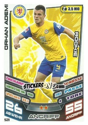 Sticker Orhan Ademi - German Fussball Bundesliga 2013-2014. Match Attax - Topps