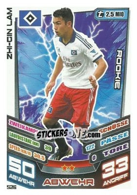 Sticker Zhi-Gin Lam - German Fussball Bundesliga 2013-2014. Match Attax - Topps