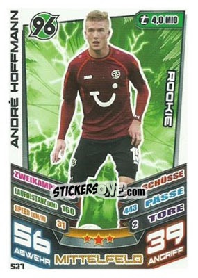 Sticker André Hoffmann - German Fussball Bundesliga 2013-2014. Match Attax - Topps