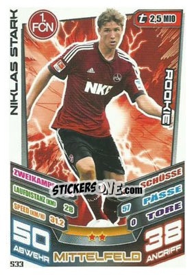 Sticker Niklas Stark - German Fussball Bundesliga 2013-2014. Match Attax - Topps