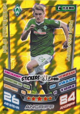 Sticker Nils Petersen - German Fussball Bundesliga 2013-2014. Match Attax n. 540 - Topps