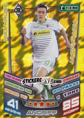 Sticker Max Kruse - German Fussball Bundesliga 2013-2014. Match Attax n. 549 - Topps