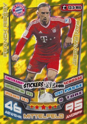Sticker Franck Ribéry - German Fussball Bundesliga 2013-2014. Match Attax n. 550 - Topps