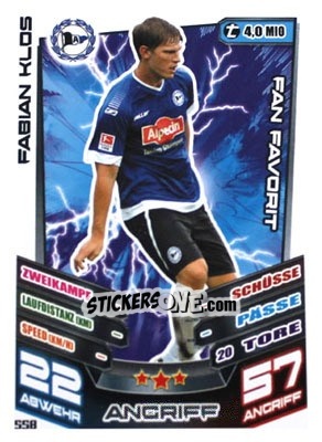 Sticker Fabian Klos - German Fussball Bundesliga 2013-2014. Match Attax n. 558 - Topps