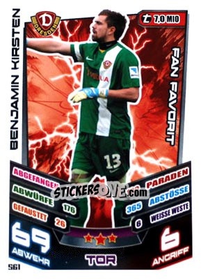 Sticker Benjamin Kirsten - German Fussball Bundesliga 2013-2014. Match Attax - Topps