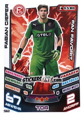 Sticker Fabian Giefer - German Fussball Bundesliga 2013-2014. Match Attax - Topps