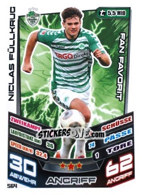 Sticker Niclas Füllkrug - German Fussball Bundesliga 2013-2014. Match Attax n. 564 - Topps