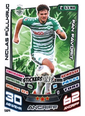 Sticker Niclas Füllkrug - German Fussball Bundesliga 2013-2014. Match Attax - Topps