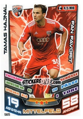 Sticker Tamas Hajnal - German Fussball Bundesliga 2013-2014. Match Attax - Topps