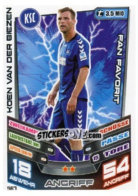 Sticker Koen van der Biezen - German Fussball Bundesliga 2013-2014. Match Attax - Topps