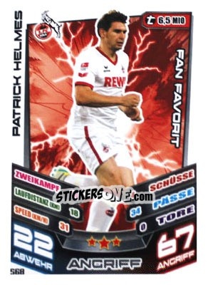 Sticker Patrick Helmes - German Fussball Bundesliga 2013-2014. Match Attax n. 568 - Topps