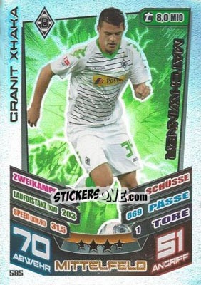Sticker Granit Xhaka - German Fussball Bundesliga 2013-2014. Match Attax n. 585 - Topps