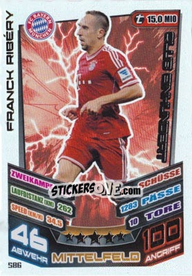 Sticker Franck Ribéry - German Fussball Bundesliga 2013-2014. Match Attax n. 586 - Topps