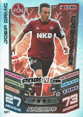 Sticker Josip Drmic - German Fussball Bundesliga 2013-2014. Match Attax - Topps