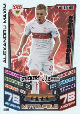 Sticker Alexandru Maxim - German Fussball Bundesliga 2013-2014. Match Attax n. 589 - Topps