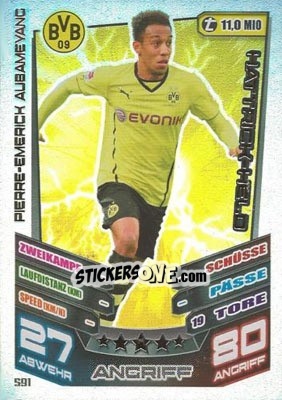 Sticker Pierre-Emerick Aubameyang - German Fussball Bundesliga 2013-2014. Match Attax n. 591 - Topps
