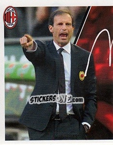 Cromo Massimiliano Allegri autografo - A.C. Milan 2012-2013 - Footprint