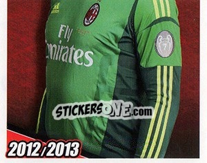 Sticker Marco Amelia in azione - A.C. Milan 2012-2013 n. 150 - Footprint