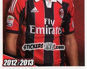 Cromo Didac Vila in azione - A.C. Milan 2012-2013 - Footprint