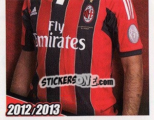 Cromo Mario Yepes in azione - A.C. Milan 2012-2013 - Footprint