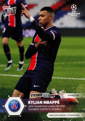 Sticker Kylian Mbappe - Now UEFA Champions League 2020-2021
 n. 53 - Topps