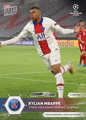 Sticker Kylian Mbappe - Now UEFA Champions League 2020-2021
 n. 61 - Topps