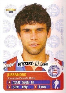 Sticker Jussandro - Campeonato Brasileiro 2013 - Panini