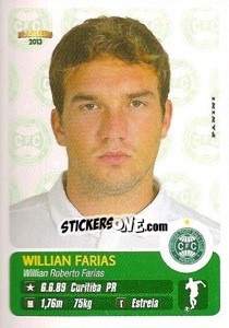 Figurina Willian Farias - Campeonato Brasileiro 2013 - Panini