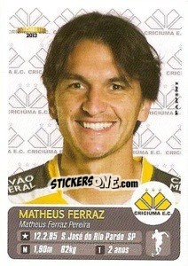 Sticker Matheus Ferraz - Campeonato Brasileiro 2013 - Panini