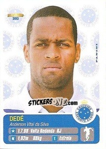 Sticker Dedé - Campeonato Brasileiro 2013 n. 117 - Panini